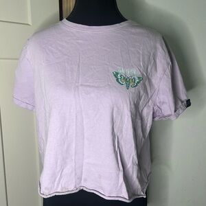 Sullen Art Collective Cropped Tee with Moth Mushroom Graphic Punk Artsy